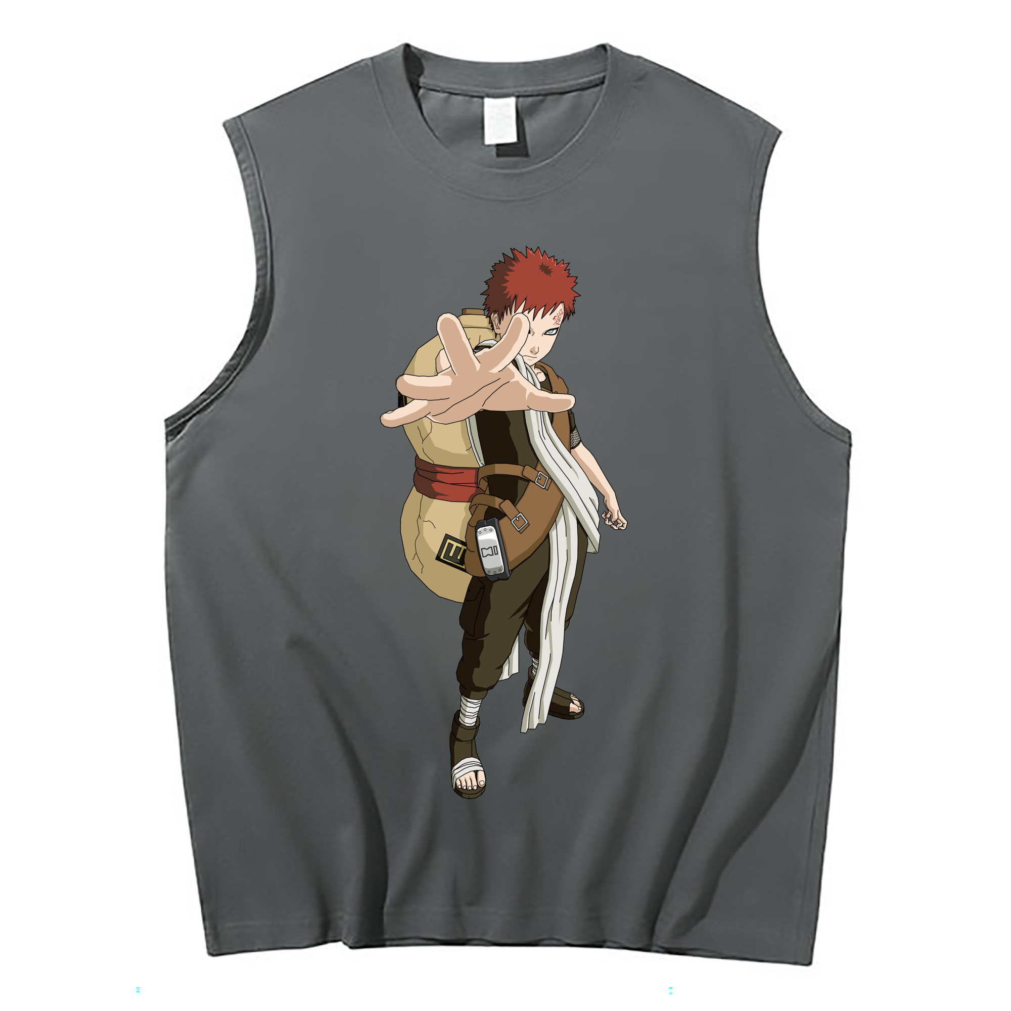 （画像用） NARUTO -ナルト- ガアラ Gaara コットン100％タンクトップ（フロントプリント）